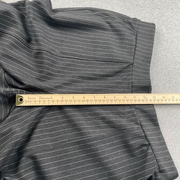 Noisy May Pants Womens XL Gray Pinstripe High Waist Pull On Split Hem Trousers - Picture 12 of 16